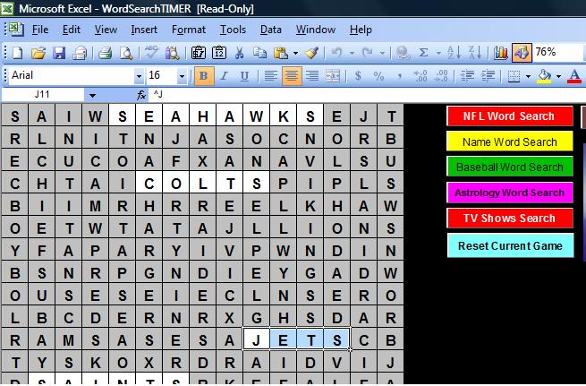Excel Word Search